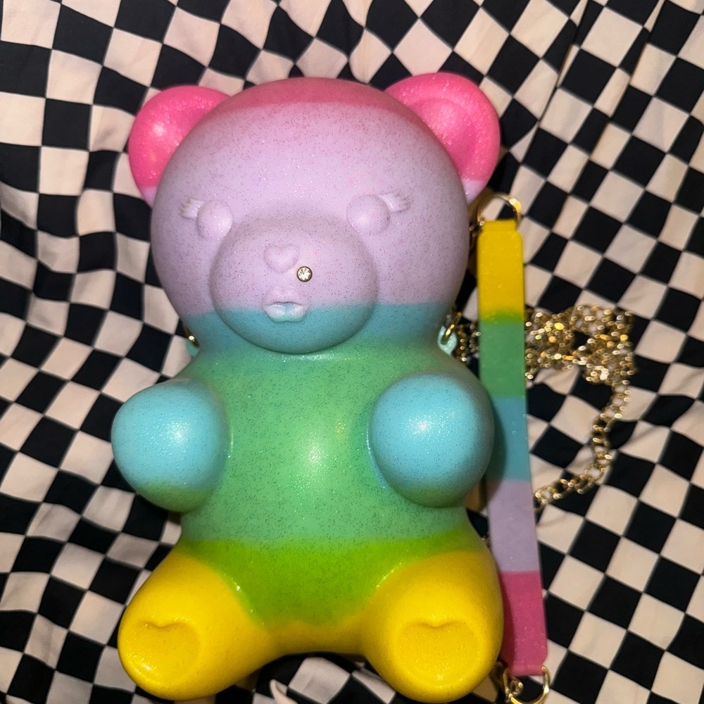 Betsy Johnson Multicolor Bear Crossbody Bag